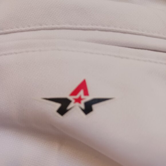 Youth Alleson Athletic Baseball Pants – White with Blue Braid Piping Size M, New - Picture 10 of 12